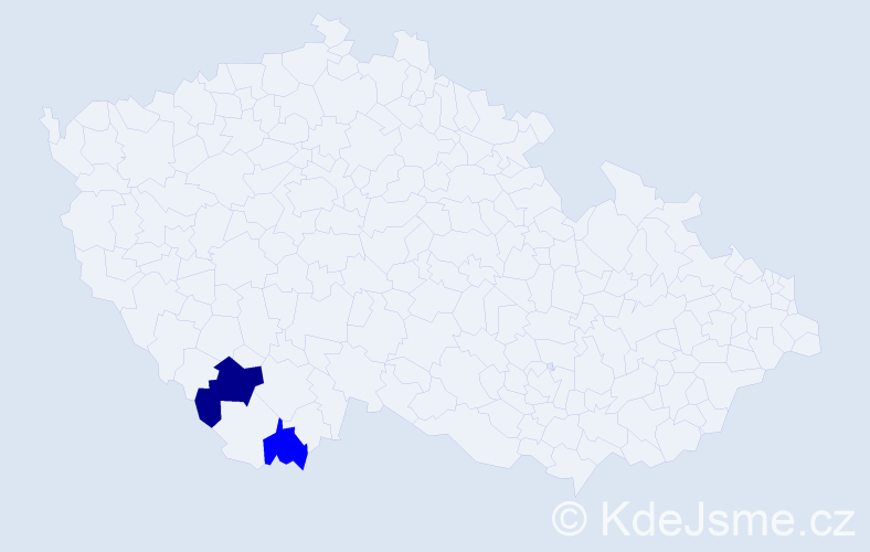 Příjmení: 'Homut', počet výskytů 3 v celé ČR