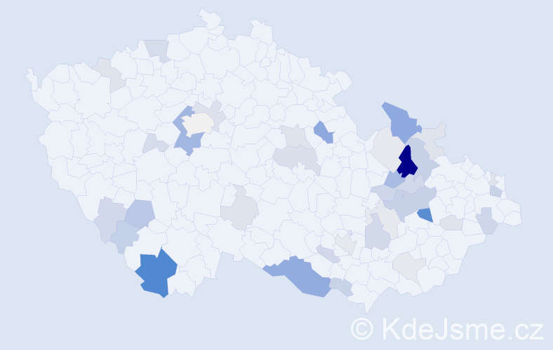 Příjmení: 'Harenčáková', počet výskytů 100 v celé ČR