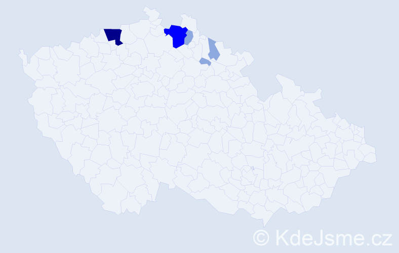 Příjmení: 'Burdysová', počet výskytů 13 v celé ČR