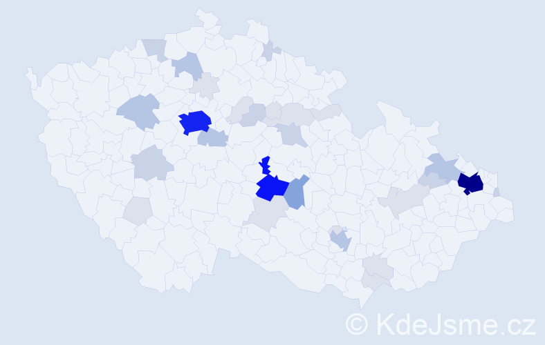 Příjmení: 'Zych', počet výskytů 108 v celé ČR