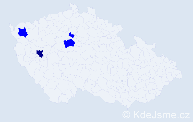 Příjmení: 'Nádrazská', počet výskytů 5 v celé ČR