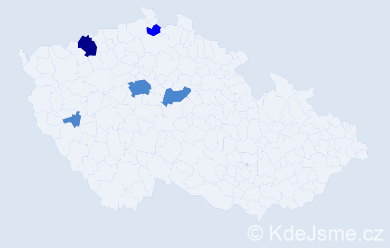 Příjmení: 'Fafalová', počet výskytů 8 v celé ČR