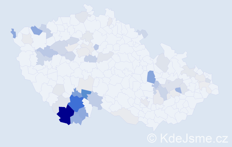 Příjmení: 'Stropková', počet výskytů 193 v celé ČR