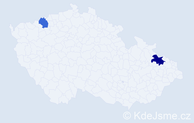Příjmení: 'Zakrzecki', počet výskytů 3 v celé ČR