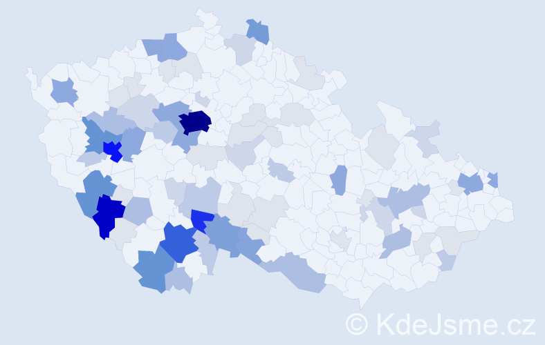Příjmení: 'Kopačka', počet výskytů 297 v celé ČR