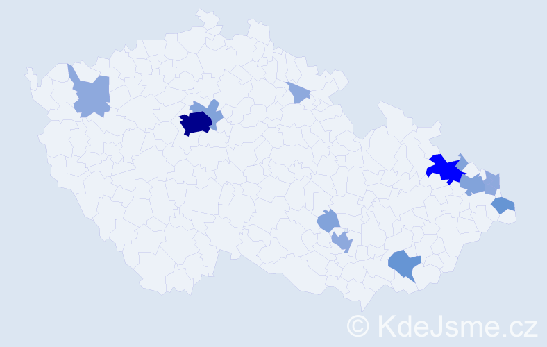 Příjmení: 'Krysta', počet výskytů 34 v celé ČR