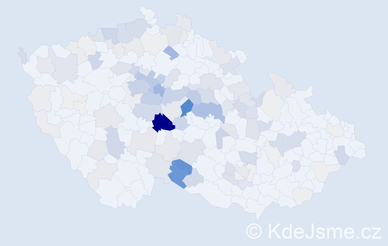 Příjmení: 'Horálek', počet výskytů 508 v celé ČR