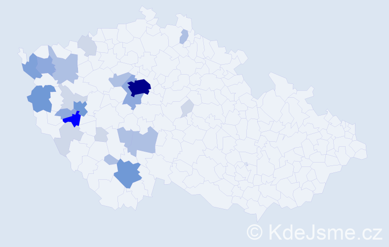 Příjmení: 'Frouz', počet výskytů 72 v celé ČR