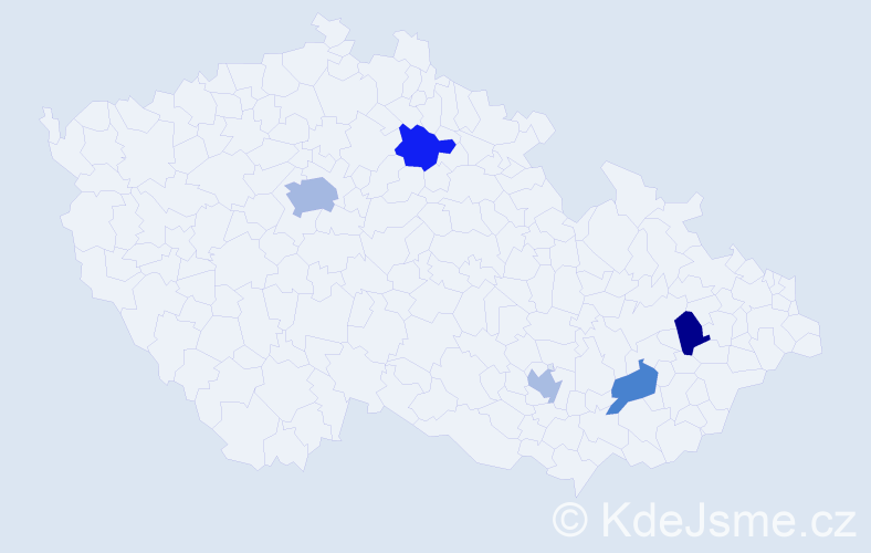 Příjmení: 'Gaina', počet výskytů 7 v celé ČR