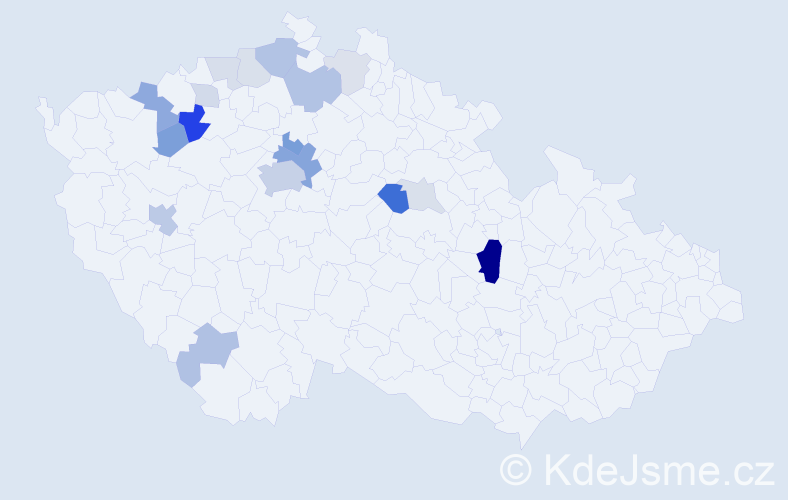Příjmení: 'Patrasová', počet výskytů 49 v celé ČR