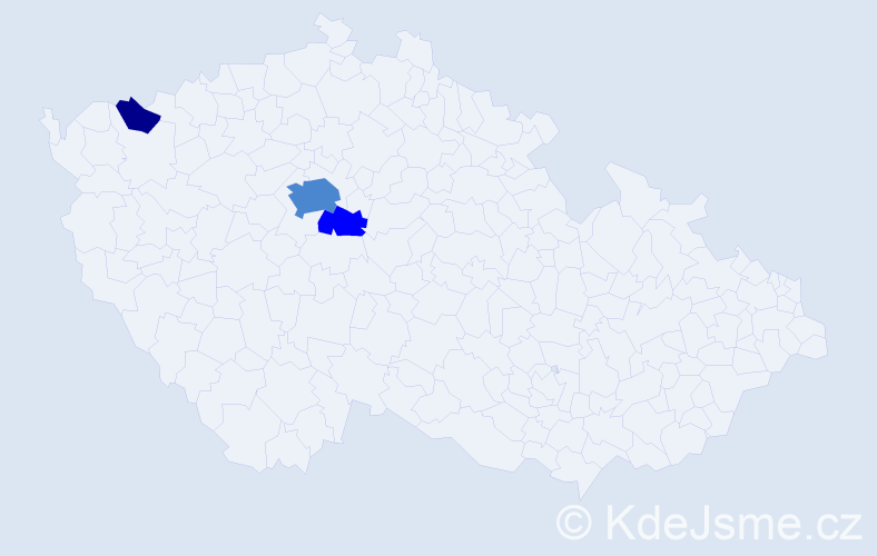 Příjmení: 'Bogyai', počet výskytů 6 v celé ČR