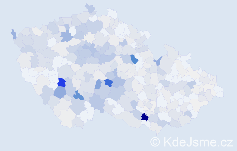 Příjmení: 'Koubek', počet výskytů 1530 v celé ČR