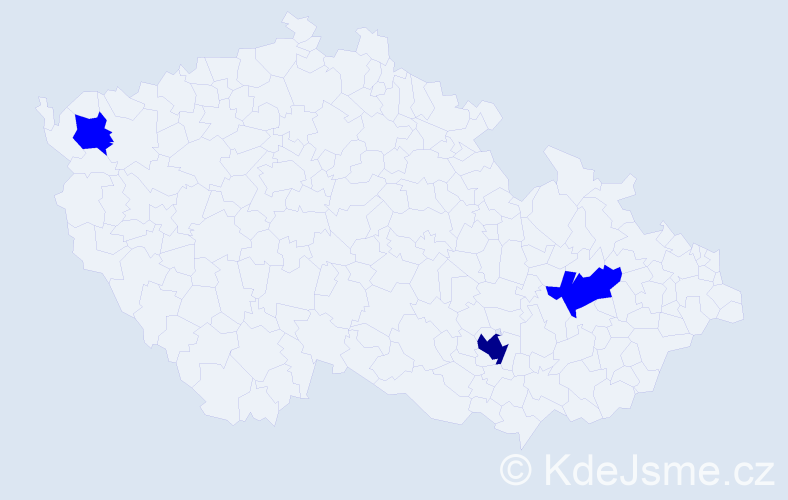 Příjmení: 'Naš', počet výskytů 4 v celé ČR