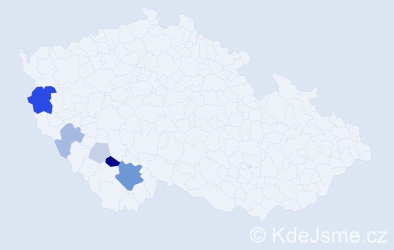 Příjmení: 'Koflová', počet výskytů 22 v celé ČR