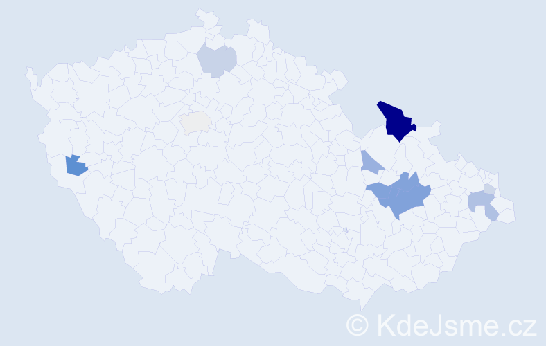 Příjmení: 'Dubovan', počet výskytů 21 v celé ČR
