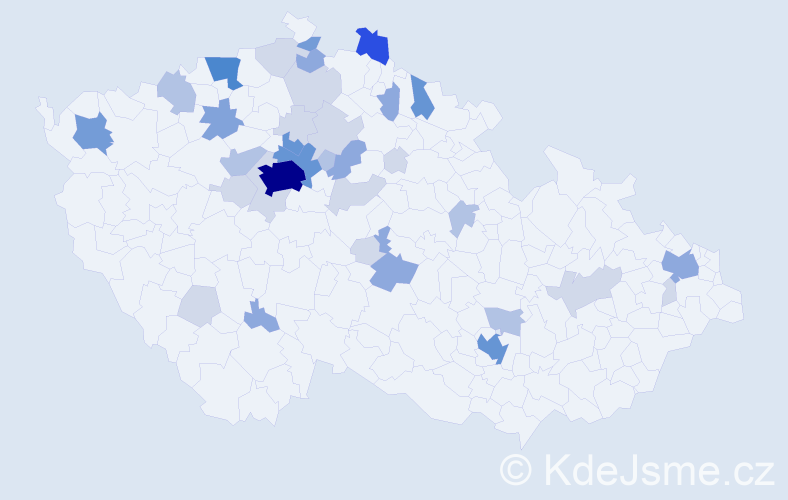 Příjmení: 'Poncová', počet výskytů 112 v celé ČR