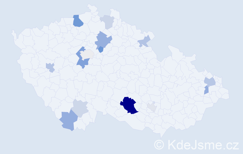 Příjmení: 'Čierna', počet výskytů 31 v celé ČR