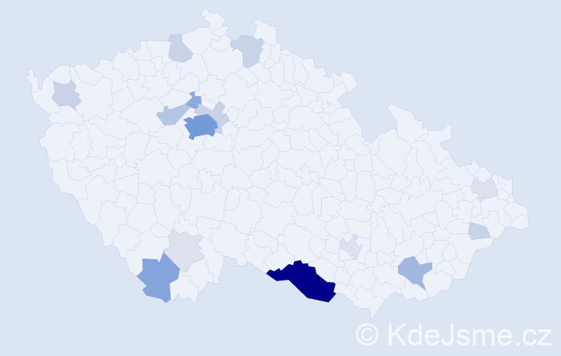 Příjmení: 'Rehberger', počet výskytů 64 v celé ČR