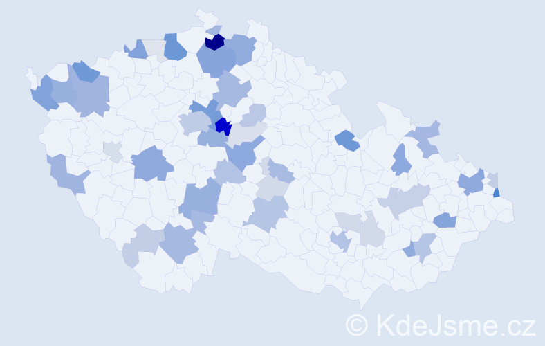 Příjmení: 'Špak', počet výskytů 167 v celé ČR