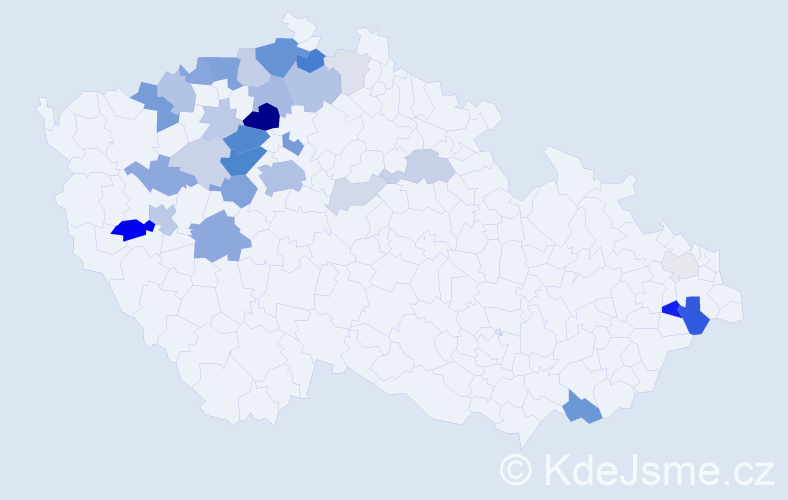 Příjmení: 'Štulc', počet výskytů 99 v celé ČR