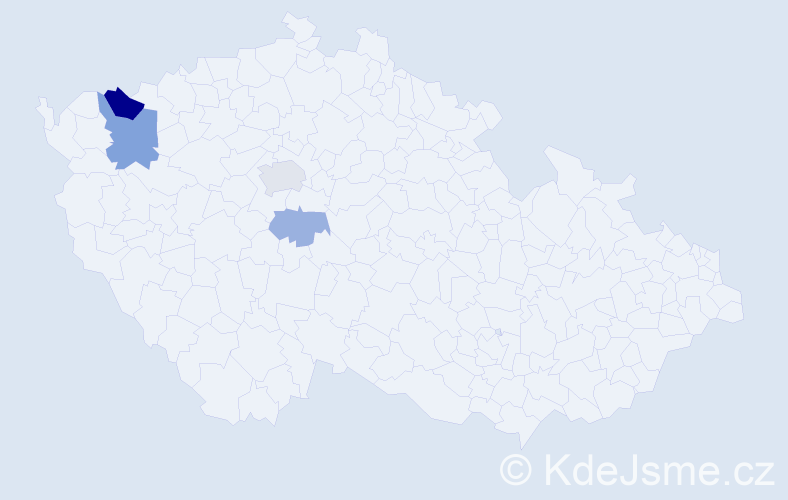 Příjmení: 'Pätnická', počet výskytů 8 v celé ČR