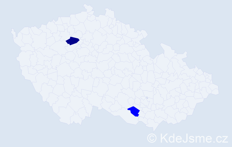 Příjmení: 'Tašlmar', počet výskytů 5 v celé ČR