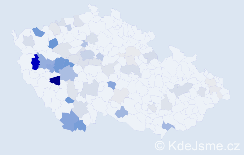 Příjmení: 'Čekan', počet výskytů 147 v celé ČR