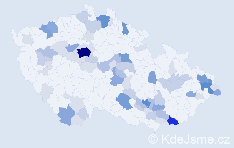 Příjmení: 'Sekerková', počet výskytů 223 v celé ČR