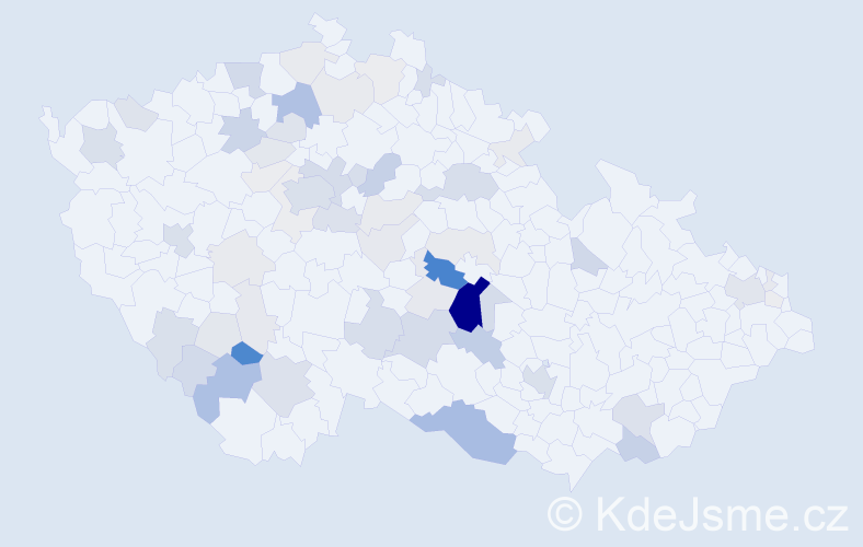 Příjmení: 'Blažíčková', počet výskytů 193 v celé ČR