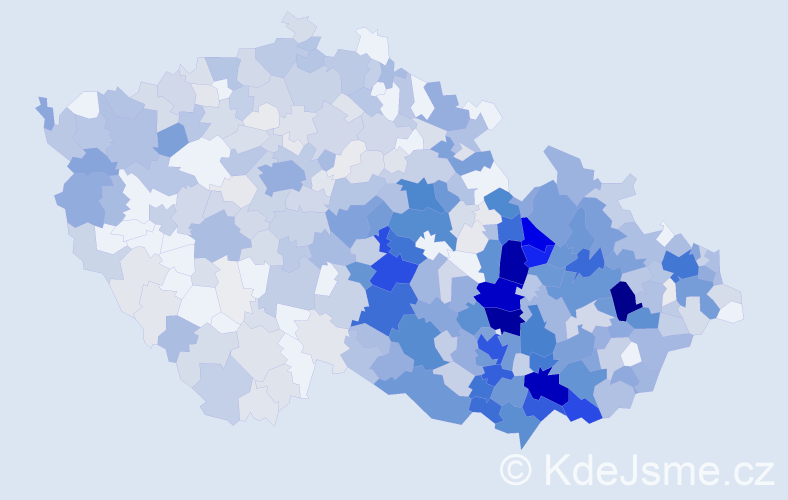 Příjmení: 'Vašíčková', počet výskytů 2931 v celé ČR