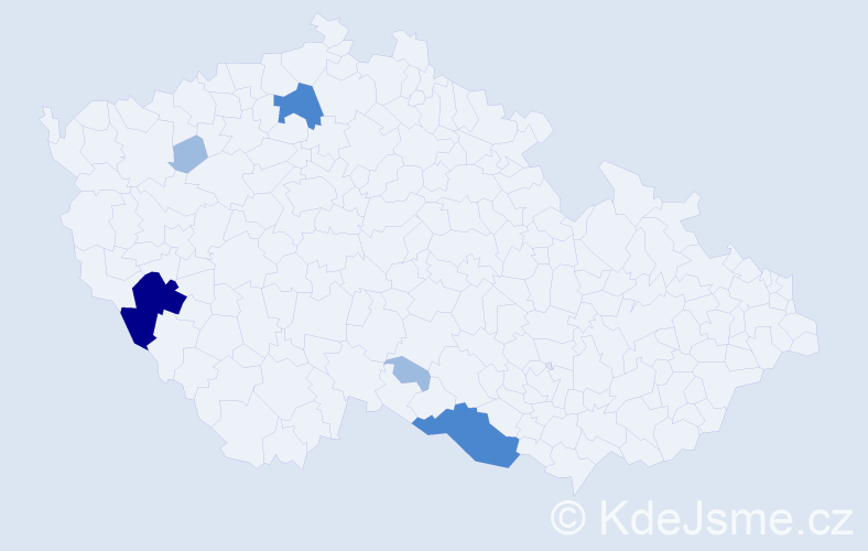 Příjmení: 'Zvonarová', počet výskytů 10 v celé ČR
