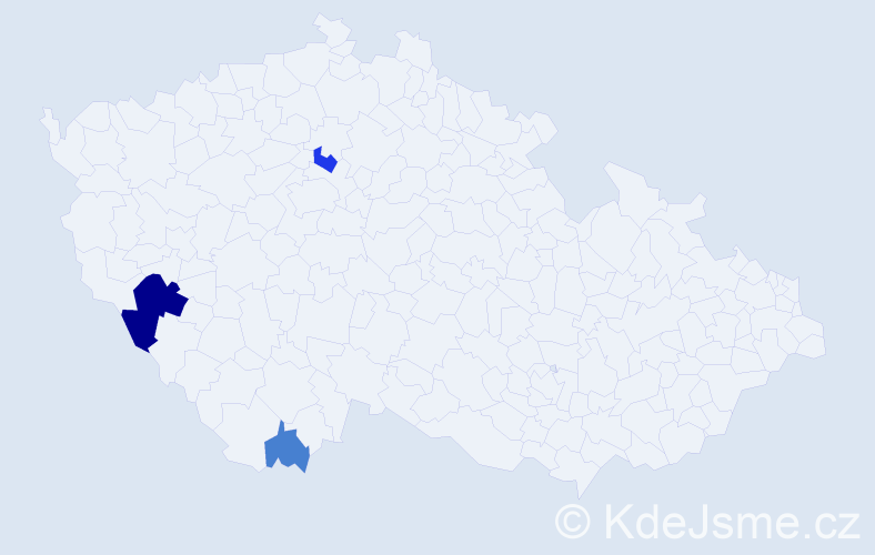 Příjmení: 'Rajal', počet výskytů 8 v celé ČR