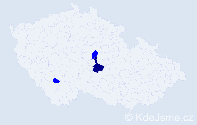 Příjmení: '"Bach Dinh"', počet výskytů 4 v celé ČR