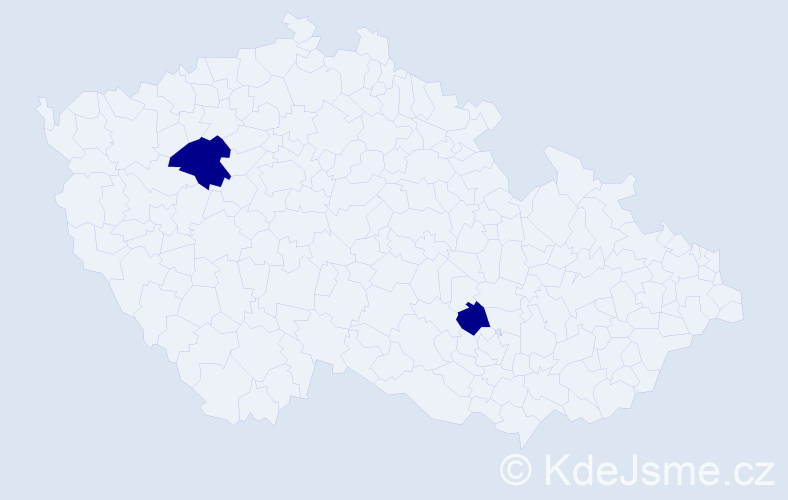 Příjmení: 'Vykroutil', počet výskytů 2 v celé ČR