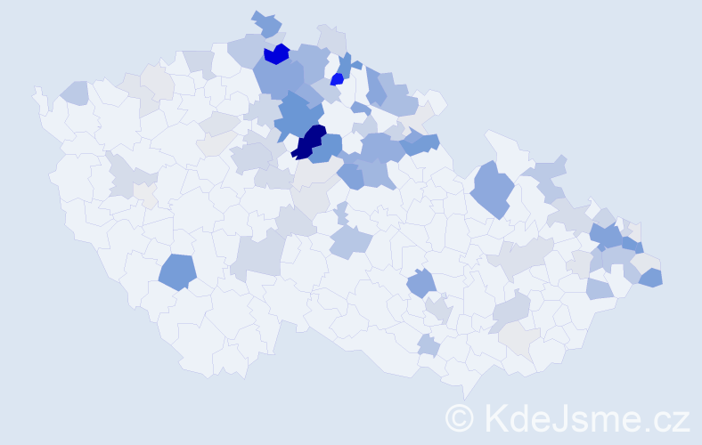 Příjmení: 'Havlas', počet výskytů 344 v celé ČR
