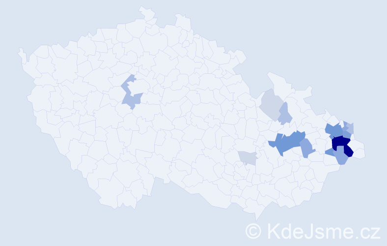 Příjmení: 'Kaduch', počet výskytů 51 v celé ČR
