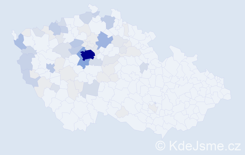 Příjmení: 'Kubr', počet výskytů 237 v celé ČR