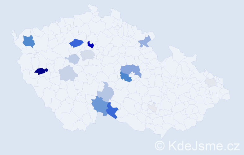 Příjmení: 'Nosil', počet výskytů 43 v celé ČR
