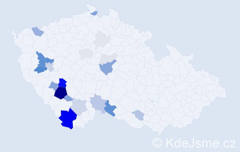Příjmení: 'Zdychyncová', počet výskytů 78 v celé ČR