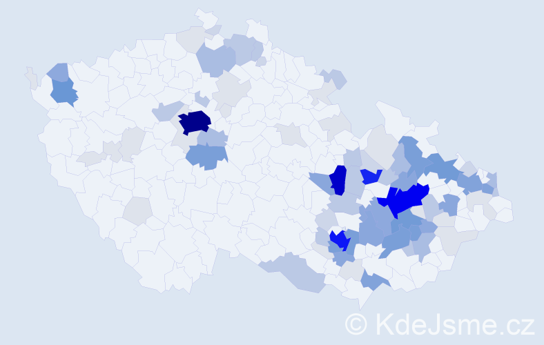 Příjmení: 'Pallová', počet výskytů 342 v celé ČR