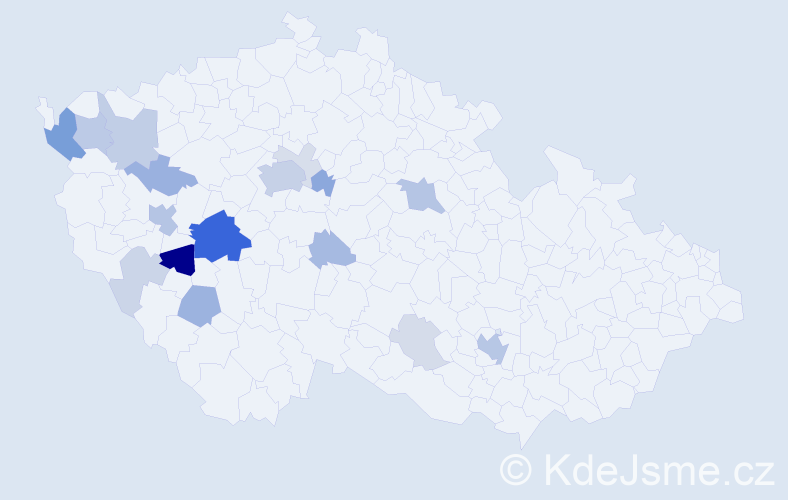 Příjmení: 'Nesveda', počet výskytů 58 v celé ČR