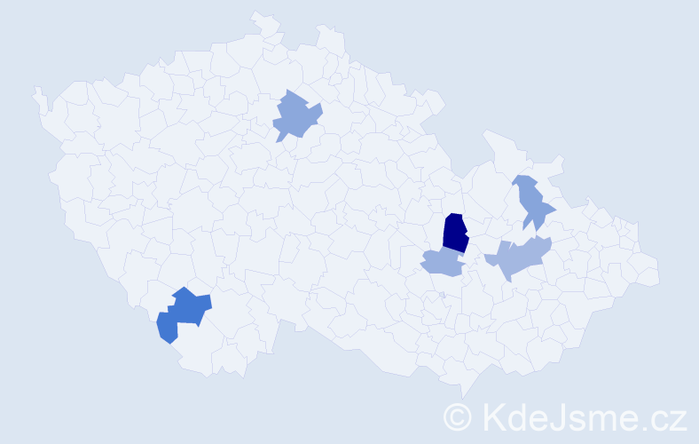 Příjmení: 'Guštár', počet výskytů 11 v celé ČR