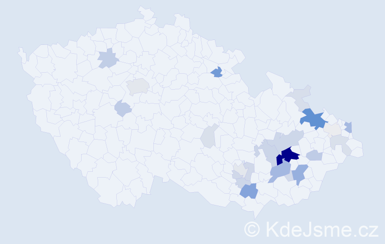Příjmení: 'Krybus', počet výskytů 107 v celé ČR