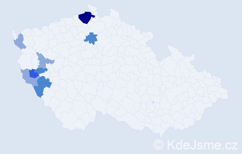 Příjmení: 'Egr', počet výskytů 17 v celé ČR