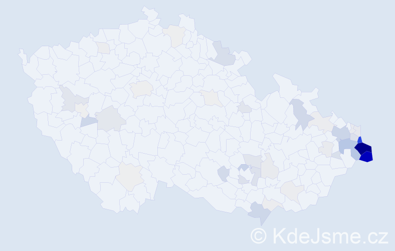 Příjmení: 'Rusnok', počet výskytů 188 v celé ČR