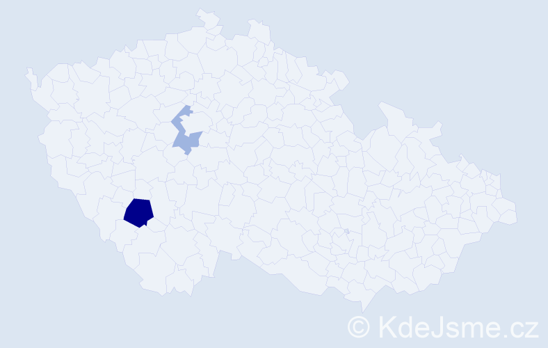 Příjmení: 'Hindický', počet výskytů 4 v celé ČR