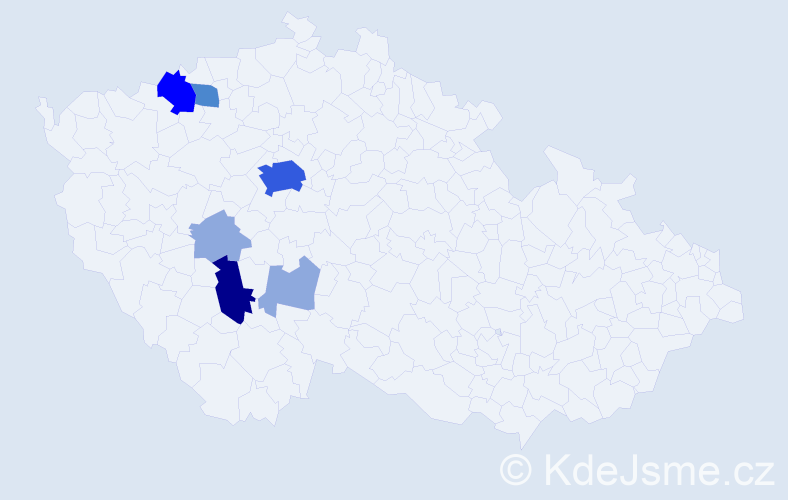 Příjmení: 'Ryjantová', počet výskytů 16 v celé ČR