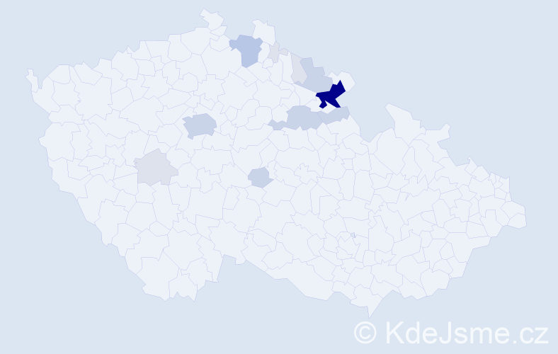 Příjmení: 'Čejp', počet výskytů 42 v celé ČR