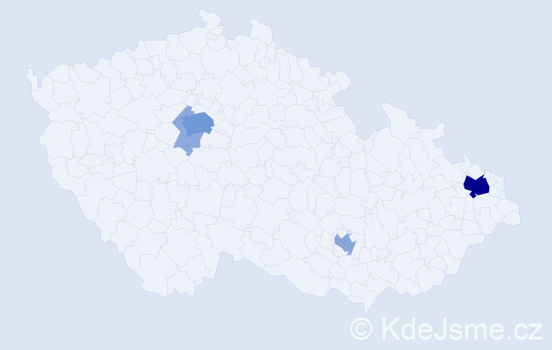 Příjmení: 'Wasik', počet výskytů 15 v celé ČR