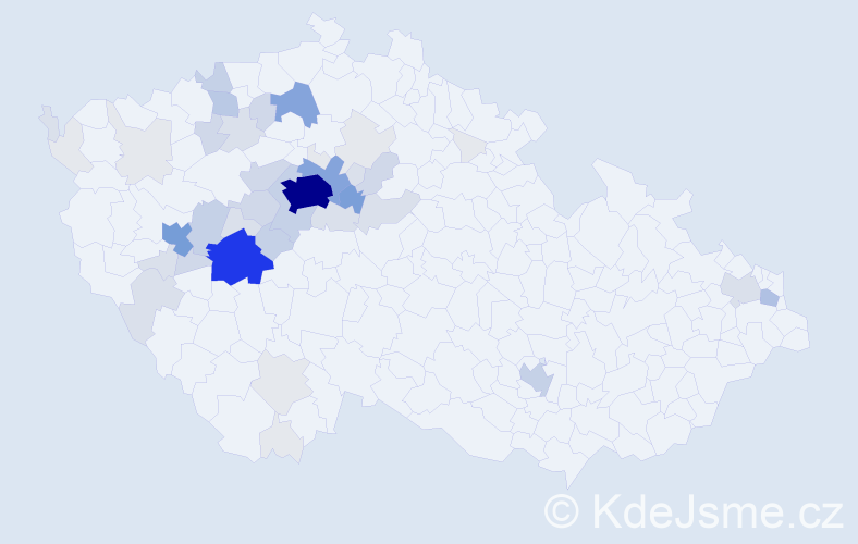 Příjmení: 'Nekolná', počet výskytů 200 v celé ČR